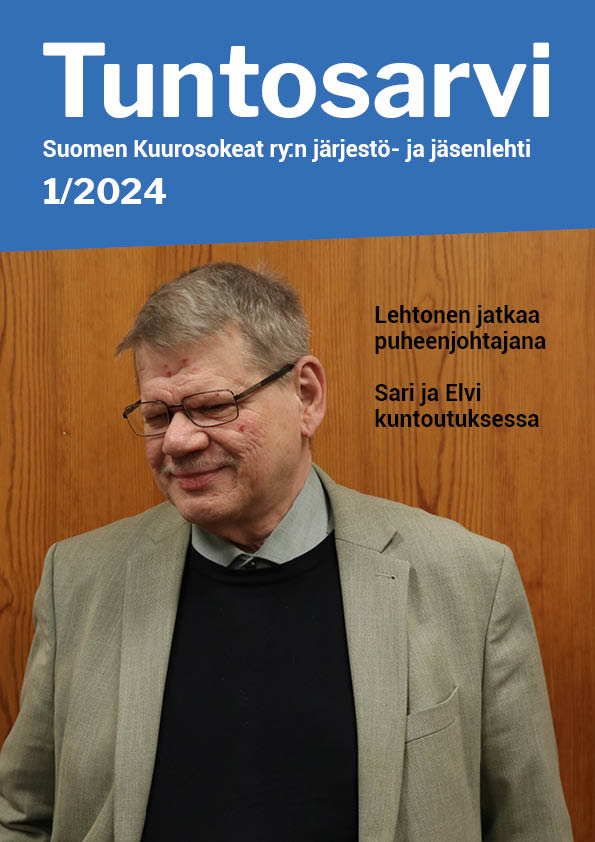 Tuntosarvi 1/2024 kansikuva, jossa puheenjohtaja Timo Lehtonen.